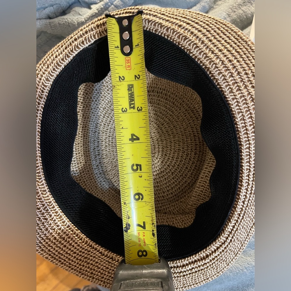 SAC Suzette Art Couture Straw Fedora Hat Size M - Picture 9 of 10